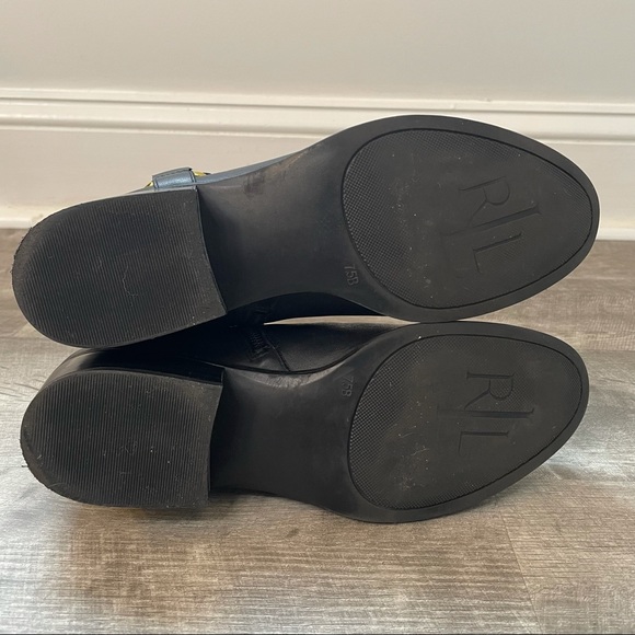 Ralph Lauren Black Leather Ankle Boots - Picture 3 of 4